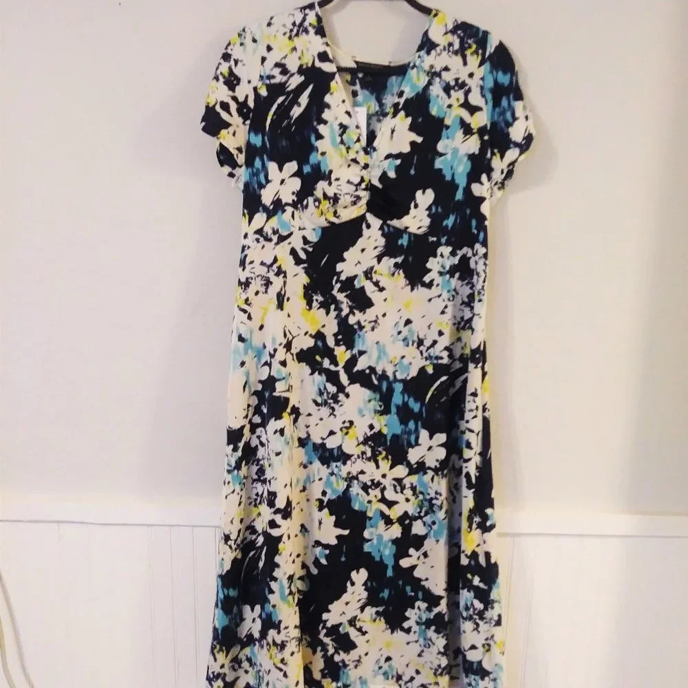 Banana Republic Blue Floral Print Dress